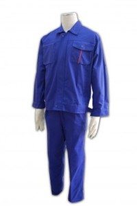 D045  訂購職業工作服  訂製工業套裝  雙胸袋 來樣訂購工業制服款式 制服專門店